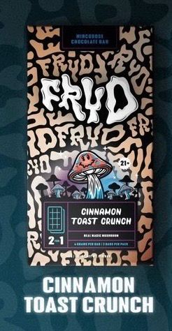 Cinnamon Toast Crunch Fryd Magic Mushroom Chocolate Bar with cinnamon cereal pieces