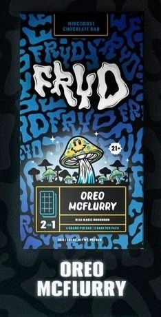 Oreo McFlurry Fryd Magic Mushroom Chocolate Bar with cookies and cream flavor