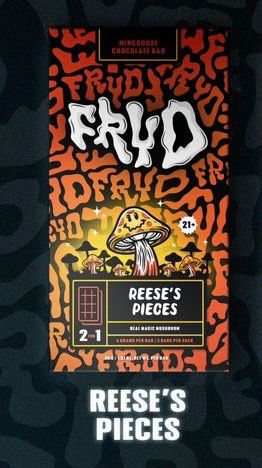 Reese’s Pieces Fryd Magic Mushroom Chocolate Bar with peanut butter and psychedelic infusion